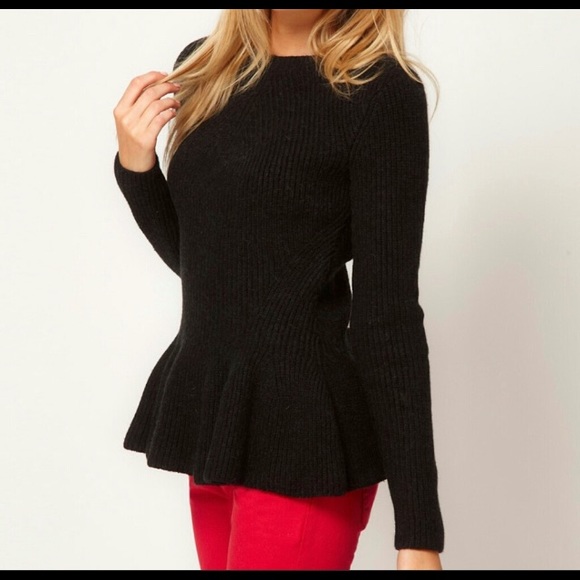 Ted Baker London Sweaters - Ted Baker Knit Peplum Sweater Size 2 Black